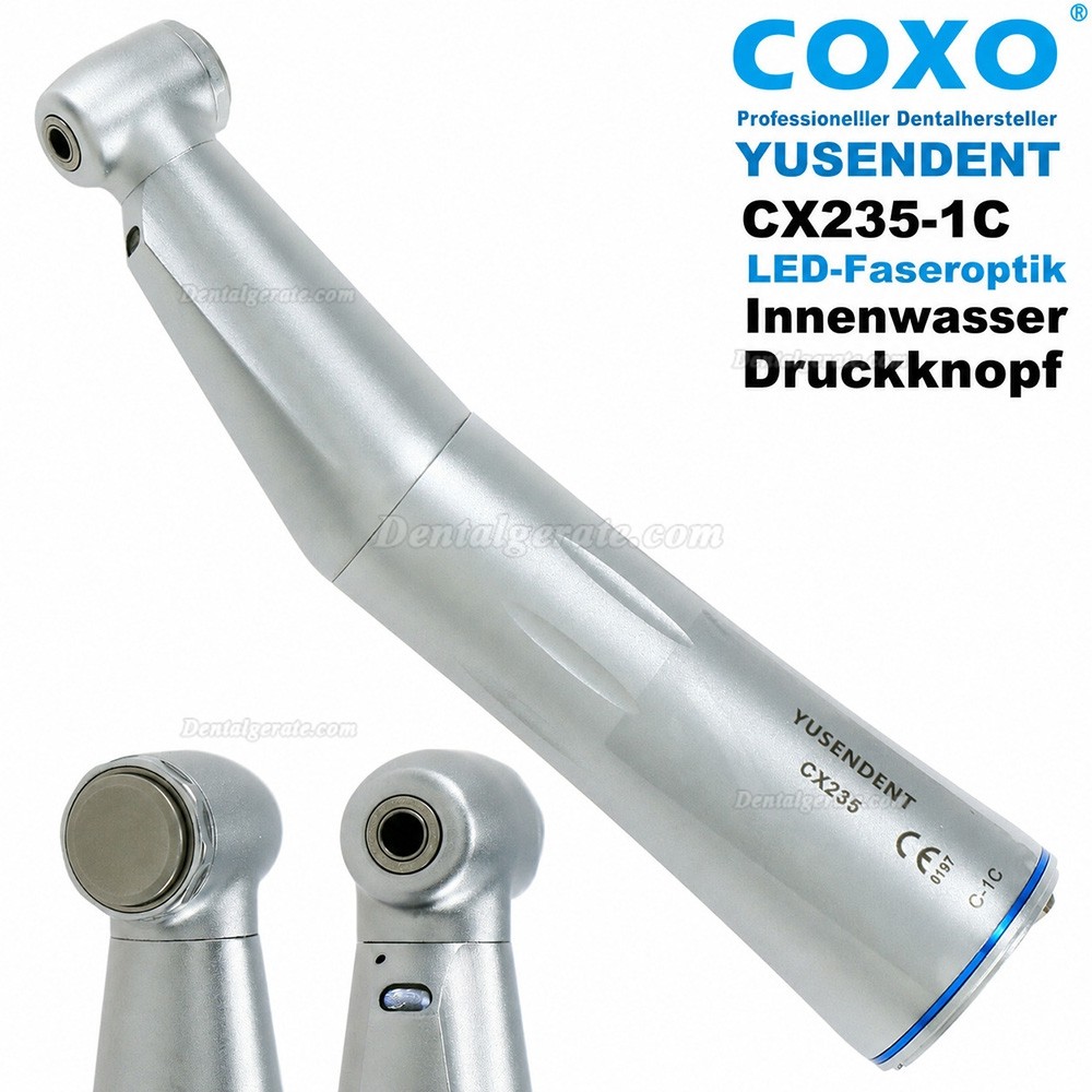 YUSENDENT CX235-1C Dental Innenwasser Blau Winkelst&uuml;ck Faseroptik Edelstahlk&ouml;rper Handst&uuml;ck E Type